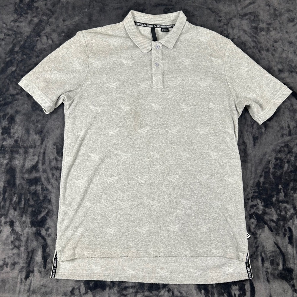 Paper Planes Polo Shirt Mens Large Grey Terry Cloth Greatness Is A Process